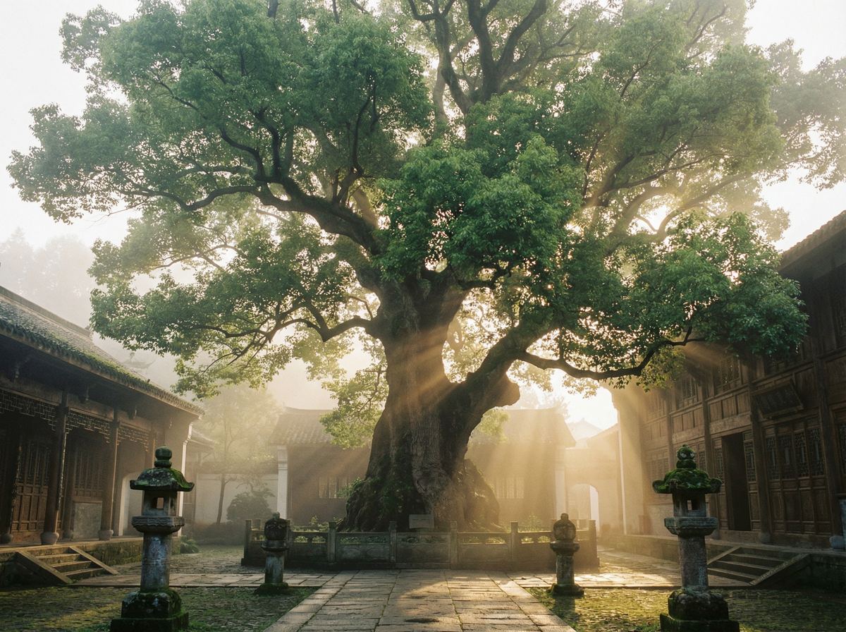 黄色仓库千年古樟树视频